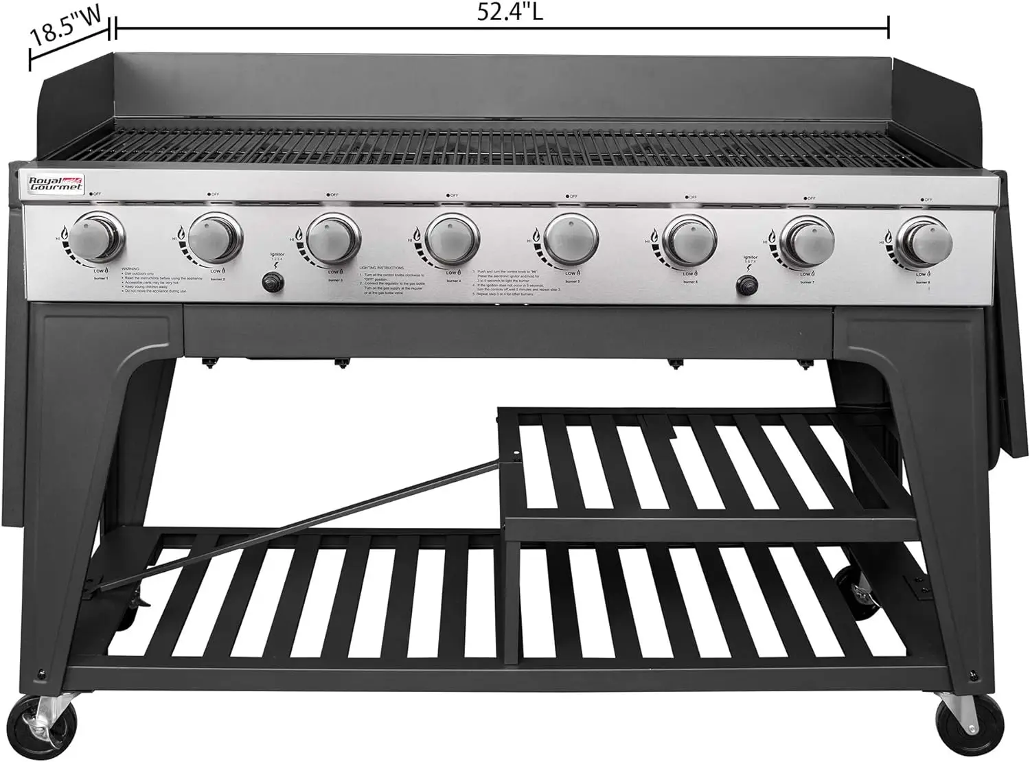 Event 8-Burner BBQ Propane Gas Grill with Cover, Picnic for Camping Outdoor - Image 5