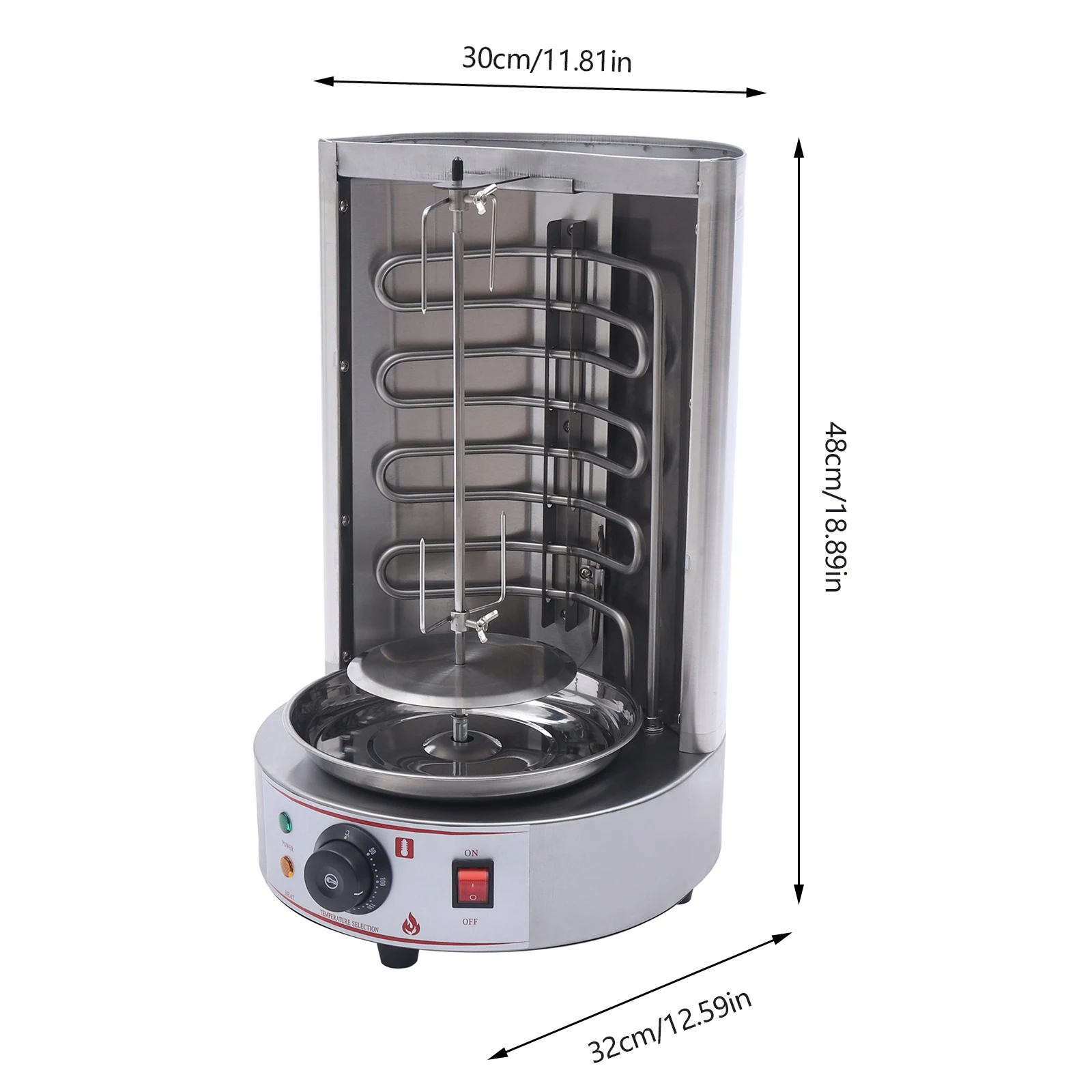 Electric Shawarma Grill Machine 3000W Vertical Kebab Grill - Image 2