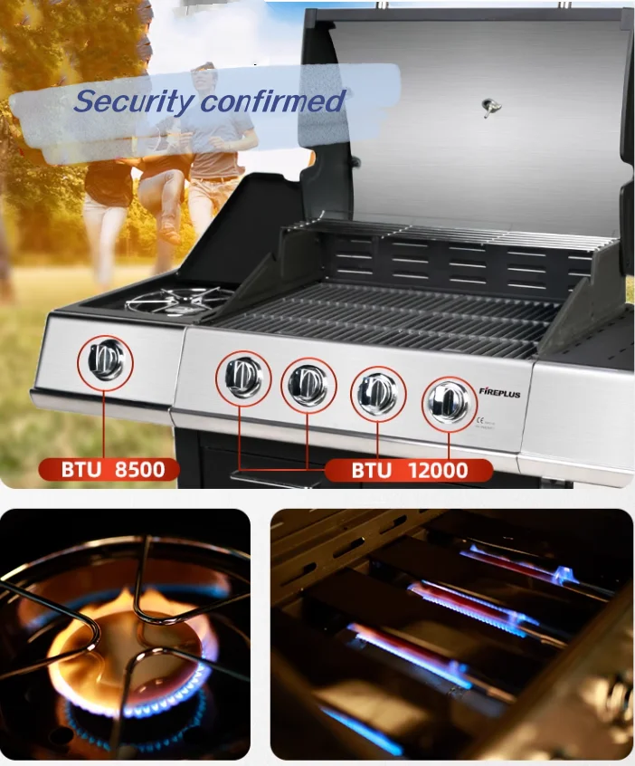 Outdoor Gas Barbecue Stove Large Barbecue BBQ Stainless Steel - Image 2