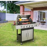 4-Burner Propane Gas BBQ Grill with Side Burner