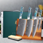 4-8 Pcs Knife Set Abalone Shell Handle Chef Kiritsuke Nakiri Steak Knife Damascus Kitchen Knife Set with Gift Box